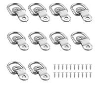 Lxoraziy 10 Pieces D Lashing Rings, Galvanized steel Tie Down Rings, Load Anchor Trailer Anchor Forged Lashing Ring with 20 Pcs Screws for Loads on Boats, Trailers, Trucks, RV, Floor Mount