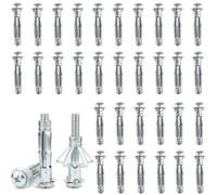 Lxoraziy Pack of 50 Hollow Wall Fixings M6 x 52mm, Plasterboard Fixings Hollow Wall Anchor, Heavy Duty Metal Cavity Wall Fixings Anchors Plugs For Plasterboard, Cavity Wall, Fibreboard