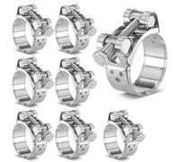 Lxoraziy T-Bolt Hose Clamps 8PCS 29-31mm Heavy Duty Stainless Steel Adjustable Exhaust Clamp for Car Motorcycle Turbo Hose Radiator Pipes