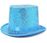 LXOrdora Children's Tuxedo Top Hat Shiny Magician Dress up Cap Lake Blue