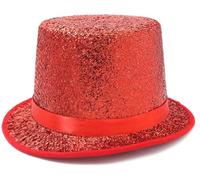 LXOrdora Children's Tuxedo Top Hat Shiny Magician Dress up Cap Red
