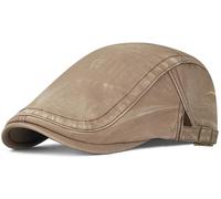 LXOrdora Newsboy Cap for Men Washed Flat Cap Cabbie Ivy Hat | Washed Look, Gatsby Ivy Cabbie Shape, Adjustable Buckles, Foldable Body