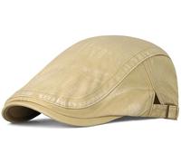 LXOrdora Newsboy Cap for Men Washed Flat Cap Cabbie Ivy Hat | Washed Look, Gatsby Ivy Cabbie Shape, Adjustable Buckles, Foldable Body