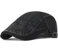 LXOrdora Newsboy Cap for Men Washed Flat Cap Cabbie Ivy Hat | Washed Look, Gatsby Ivy Cabbie Shape, Adjustable Buckles, Foldable Body