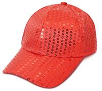 LXOrdora Sequined Baseball Cap for Kids Parent Child Party Hat Red