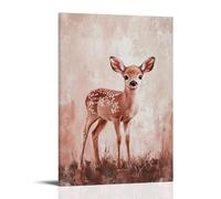 LXPPLSYY A Baby Deer Stands Timidly on A Blush-toned Background, Wide-eyed Against The Soft Palette of Woodland Grace. Wall Art Mural Modern Decoration Hanging Art Poster 08x12inch(20x30cm)