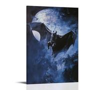 LXPPLSYY A Bat in A Leather Jacket Performs Aerial Acrobatics Under The Moonlight, Wings Slicing through The Air. Wall Art Mural Modern Decoration Hanging Art Poster 08x12inch(20x30cm)