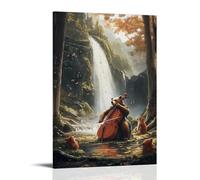 LXPPLSYY A Bear Musician Playing Cello near A Waterfall Surrounded by Forest Friends Wall Art Mural Modern Decoration Hanging Art Poster 12x18inch(30x45cm)