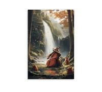 LXPPLSYY A Bear Musician Playing Cello near A Waterfall Surrounded by Forest Friends Wall Art Mural Modern Decoration Hanging Art Poster 12x18inch(30x45cm)
