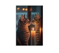 LXPPLSYY A Cat Does Face Yoga in Front of A Candle-lit Mirror, Purring Every Syllable. Wall Art Mural Modern Decoration Hanging Art Poster 12x18inch(30x45cm)