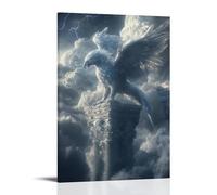 LXPPLSYY A Crystal Griffin Perched upon Sky Pillars Under Circling Thunder Wall Art Mural Modern Decoration Hanging Art Poster 16x24inch(40x60cm)