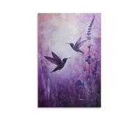 LXPPLSYY A Delicate Hummingbird Frozen Mid-flight Against A Lavender Haze, Wings Mere Whispers on An Otherwise still Canvas. Wall Art Mural Modern Decoration Hanging Art Poster 12x18inch(30x45cm)