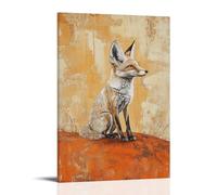 LXPPLSYY A Desert Fox Perched still on Rust-orange Ground, Ears Tall Like Twin Beacons in The Windless Silence. Wall Art Mural Modern Decoration Hanging Art Poster 24x36inch(60x90cm)