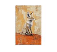 LXPPLSYY A Desert Fox Perched still on Rust-orange Ground, Ears Tall Like Twin Beacons in The Windless Silence. Wall Art Mural Modern Decoration Hanging Art Poster 20x30inch(50x75cm)