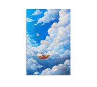 LXPPLSYY A Dog Painting Clouds While Floating on One in A Whimsical Sky World Wall Art Mural Modern Decoration Hanging Art Poster 16x24inch(40x60cm)