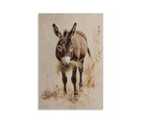 LXPPLSYY A Donkey Chewing Hay on Light Clay Background, Tail Swishing through Warm still Air Wall Art Mural Modern Decoration Hanging Art Poster 12x18inch(30x45cm)