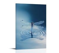 LXPPLSYY A Dragonfly Hovering on Water Blue Wall Art Mural Modern Decoration Hanging Art Poster 20x30inch(50x75cm)