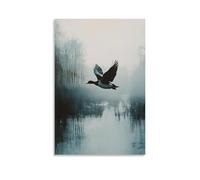 LXPPLSYY A Duck Skydiving Above A Flooded Wetland, Wings Tucked in Tight. Wall Art Mural Modern Decoration Hanging Art Poster 16x24inch(40x60cm)