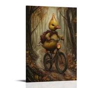 LXPPLSYY A Duckling Messenger Riding A Raindrop-shaped Bike through Woodland Trails Wall Art Mural Modern Decoration Hanging Art Poster 24x36inch(60x90cm)