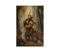 LXPPLSYY A Duckling Messenger Riding A Raindrop-shaped Bike through Woodland Trails Wall Art Mural Modern Decoration Hanging Art Poster 20x30inch(50x75cm)