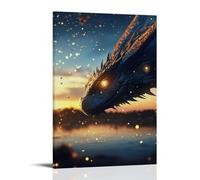 LXPPLSYY A Dusk Dragon Stretching Across The Horizon As Fireflies Rise Like Stars Wall Art Mural Modern Decoration Hanging Art Poster 08x12inch(20x30cm)