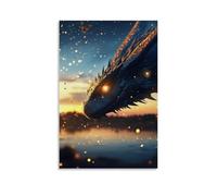 LXPPLSYY A Dusk Dragon Stretching Across The Horizon As Fireflies Rise Like Stars Wall Art Mural Modern Decoration Hanging Art Poster 08x12inch(20x30cm)
