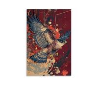 LXPPLSYY A Falcon Diving Vertically over Flat Burgundy Wall Art Mural Modern Decoration Hanging Art Poster 16x24inch(40x60cm)