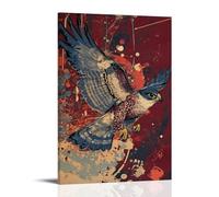 LXPPLSYY A Falcon Diving Vertically over Flat Burgundy Wall Art Mural Modern Decoration Hanging Art Poster 20x30inch(50x75cm)