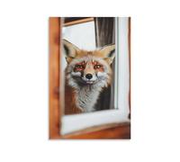 LXPPLSYY A Fox Making Funny Faces in The Mirror While on Toilet, Minimalist Tone Wall Art Mural Modern Decoration Hanging Art Poster 12x18inch(30x45cm)