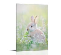 LXPPLSYY A Gentle Bunny Nibbling Clover on A Soft Pastel Green Field, Innocence Framed Against A Tender Spring Breeze. Wall Art Mural Modern Decoration Hanging Art Poster 20x30inch(50x75cm)