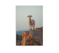LXPPLSYY A Goat Standing Proudly on Top of A Narrow Ledge, Minimalist Dusty Background Wall Art Mural Modern Decoration Hanging Art Poster 12x18inch(30x45cm)
