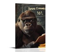 LXPPLSYY A Gorilla in Glasses Teaches A Chalkboard Class Titled “Banana Economics 101.” Wall Art Mural Modern Decoration Hanging Art Poster 08x12inch(20x30cm)