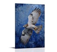 LXPPLSYY A Hawk Gliding Horizontally Across Cobalt Blue Wall Art Mural Modern Decoration Hanging Art Poster 08x12inch(20x30cm)