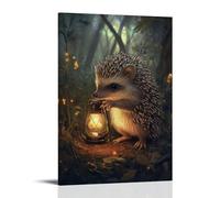 LXPPLSYY A Hedgehog Holding A Lantern in A Storybook-style Forest, Straight Out of A 1900s Fairytale Wall Art Mural Modern Decoration Hanging Art Poster 12x18inch(30x45cm)