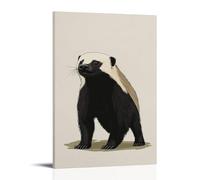 LXPPLSYY A Honey Badger Stands Defiant on An Olive Background, Head High And Fearless in The Wide Minimalist Frame. Wall Art Mural Modern Decoration Hanging Art Poster 24x36inch(60x90cm)