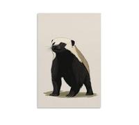 LXPPLSYY A Honey Badger Stands Defiant on An Olive Background, Head High And Fearless in The Wide Minimalist Frame. Wall Art Mural Modern Decoration Hanging Art Poster 12x18inch(30x45cm)