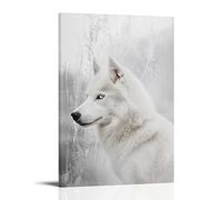 LXPPLSYY A Husky Dog Glances Back on A Silver Background, Frozen Mid-turn, Eyes Alive with Quiet Northern Memory. Wall Art Mural Modern Decoration Hanging Art Poster 12x18inch(30x45cm)