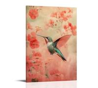 LXPPLSYY A Joyful Hummingbird Darting from Invisible Bloom to Bloom Against A Light Coral Haze of Imagined Gardens. Wall Art Mural Modern Decoration Hanging Art Poster 12x18inch(30x45cm)
