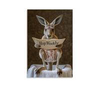 LXPPLSYY A Kangaroo in Boxer Shorts Reads “Hop Weekly” While Balancing on A Tiny Stall Seat. Wall Art Mural Modern Decoration Hanging Art Poster 08x12inch(20x30cm)