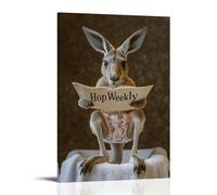 LXPPLSYY A Kangaroo in Boxer Shorts Reads “Hop Weekly” While Balancing on A Tiny Stall Seat. Wall Art Mural Modern Decoration Hanging Art Poster 08x12inch(20x30cm)