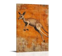 LXPPLSYY A Kangaroo Mid-leap, Formed from Interlocking Elongated Shapes in Earth Tones Wall Art Mural Modern Decoration Hanging Art Poster 24x36inch(60x90cm)