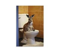 LXPPLSYY A Kangaroo Using A Bidet While Looking Shocked Wall Art Mural Modern Decoration Hanging Art Poster 08x12inch(20x30cm)