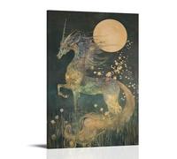 LXPPLSYY A Lunar Qilin Stepping Into Moonlight Fields, Each Hoofprint Blooming with Stars Wall Art Mural Modern Decoration Hanging Art Poster 12x18inch(30x45cm)