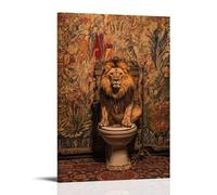 LXPPLSYY A Medieval Lion King on A Throne-toilet with Tapestry Background Wall Art Mural Modern Decoration Hanging Art Poster 20x30inch(50x75cm)