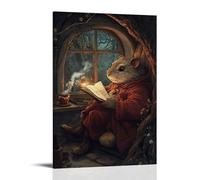LXPPLSYY A Mole Writer Scribbling in A Nook with A Cup of Berry Tea Steaming Nearby Wall Art Mural Modern Decoration Hanging Art Poster 24x36inch(60x90cm)