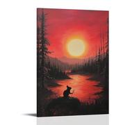 LXPPLSYY A Mouse Painter Using A Pine Needle Brush to Complete A Dawn Landscape Wall Art Mural Modern Decoration Hanging Art Poster 08x12inch(20x30cm)