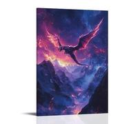 LXPPLSYY A Neon Dragon Flying Over The Mountains of Forgotten Fire Wall Art Mural Modern Decoration Hanging Art Poster 20x30inch(50x75cm)
