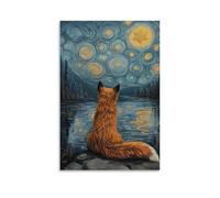 LXPPLSYY A Nine-tailed Fox Looking over A Lake of Stars, Each Ripple A Forgotten Secret Wall Art Mural Modern Decoration Hanging Art Poster 20x30inch(50x75cm)