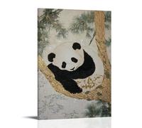 LXPPLSYY A Panda Curled Into Sleep on Rice-paper Background Wall Art Mural Modern Decoration Hanging Art Poster 12x18inch(30x45cm)