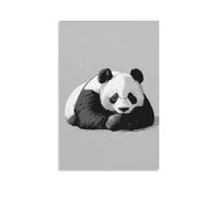 LXPPLSYY A Panda Reclines on A Soft Gray Background, Black-and-white Contrast Bold Against The Serenity of Simplified Form. Wall Art Mural Modern Decoration Hanging Art Poster 08x12inch(20x30cm)